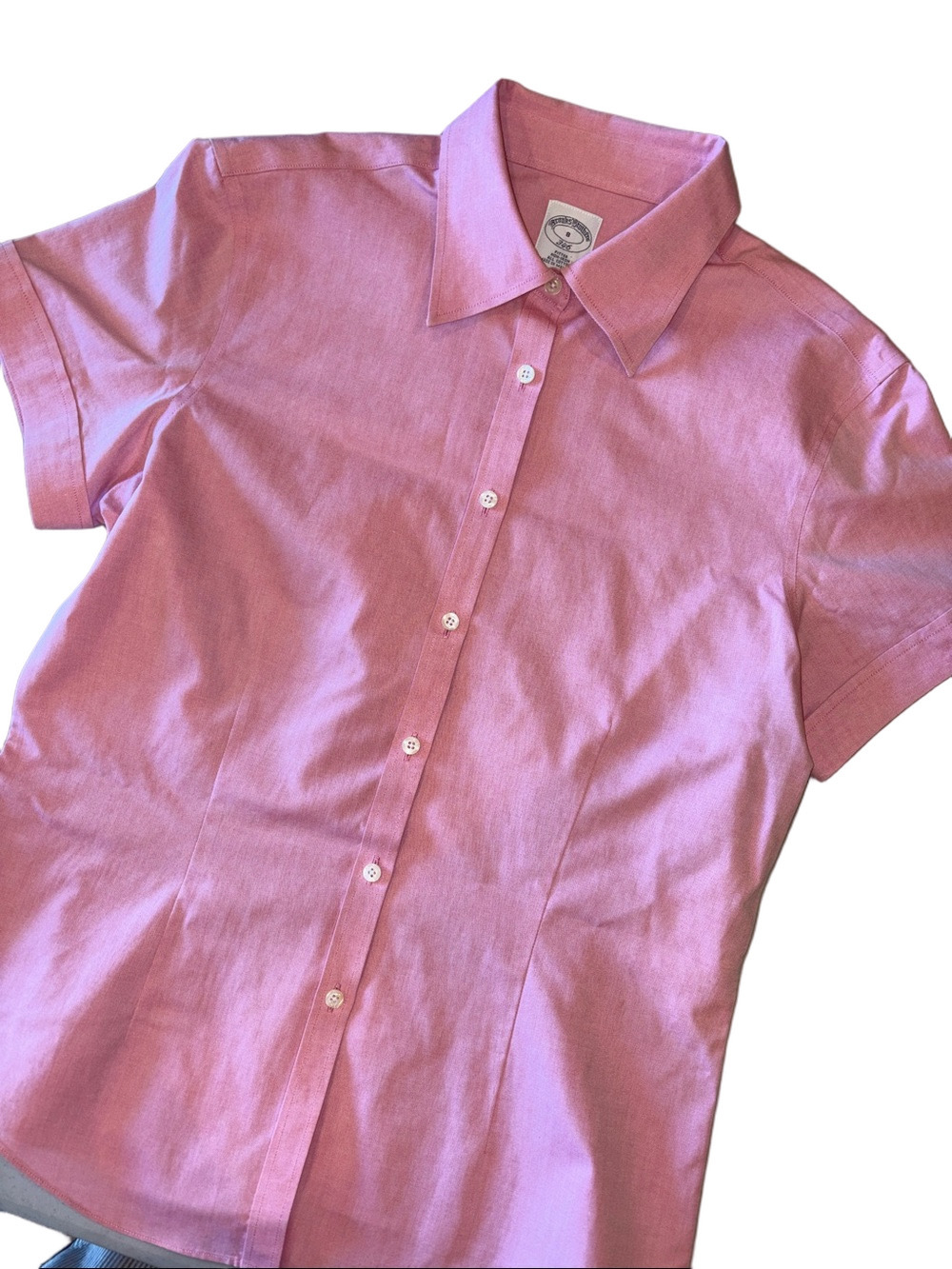 Brooks Brothers 346 Women’s Size 8 Pink Fitted Non-Iron Cotton Button Down Shirt